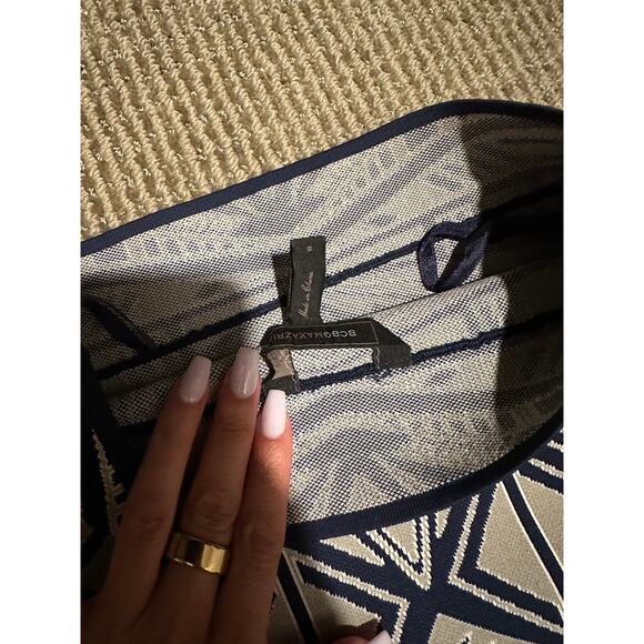 BCBGMAXAZRIA Women's Geometric Blue Bandage Pencil Small Size Skirt NWT - Picture 5 of 5